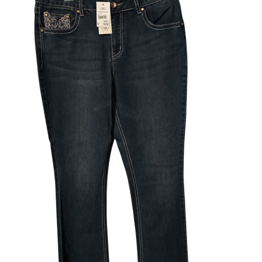 Women's Dark Blue Embroidered Jeans